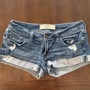 Abercrombie & Fitch Women's Distressed Blue Jean Shorts